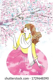 桜 見上げる のイラスト素材 画像 ベクター画像 Shutterstock