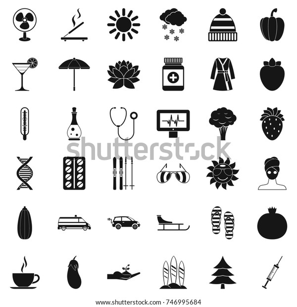 Woman massage icons set.
Simple style of 36 woman massage  icons for web isolated on white
background