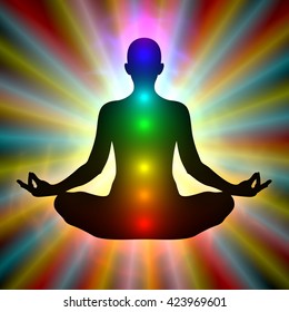 Woman In Meditation - Aura, Chakra