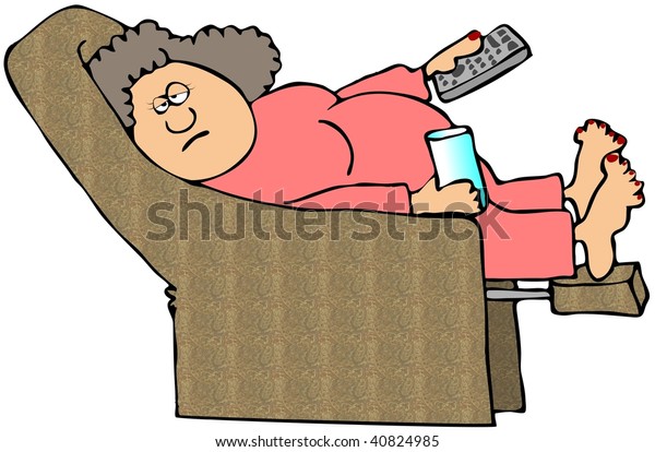 Woman On Recliner Stock Illustration 40824985 Shutterstock