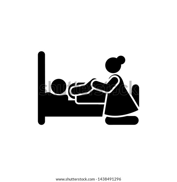 Woman patient sorrow widow icon. Element of\
pictogram death\
illustration