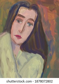 Woman Portrait Painting Art Illustration