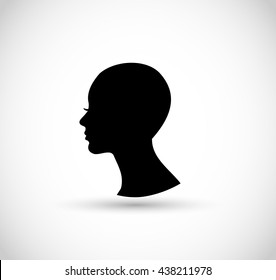 Woman Profile Silhouette With Bald Head