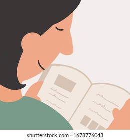 Woman reads book in her leisure time. - Powered by Shutterstock