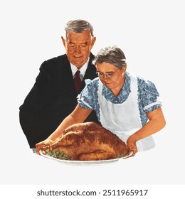 Woman serving turkey, vintage Thanksgiving illustration by Norman Rockwell. Remixed by rawpixel.
 - Powered by Shutterstock