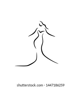 Woman Shape Silhouette Line Illustration Stock Illustration 1447186259