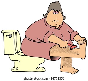 Woman Shaving Her Hairy Legs