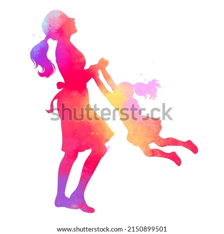 Similar – Image, Stock Photo Young mother with her cute infant baby boy child sitting on bench in city park