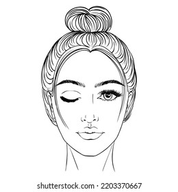 how to draw a girl with a bun