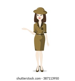 Woman Tour Guide Illustration