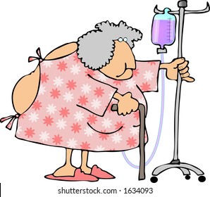 Woman Wearing A Hospital Gown