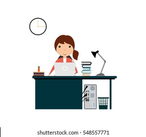 Woman Work Office Icon Stock Illustration 548557771 | Shutterstock