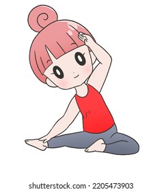 Woman In Yoga Pose With Revolved Head To Knee