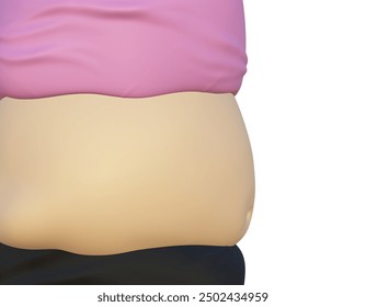 A woman's body with belly fat. 3D render - Powered by Shutterstock