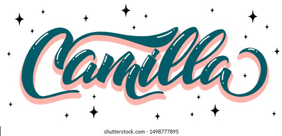 womans-name-lettering-cute-design-handwritten-stock-illustration