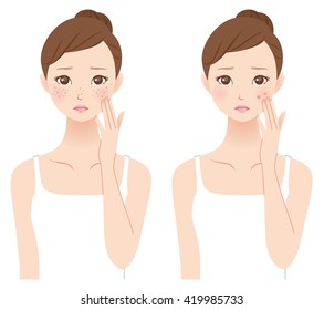 シミ 女性 肌 のイラスト素材 画像 ベクター画像 Shutterstock