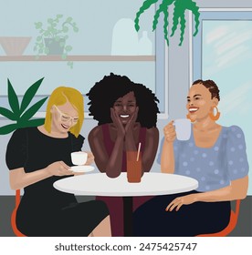 women coffee terrace friends smile girlfriends conversation drink cocktail diversity
 - Powered by Shutterstock