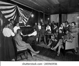 Women Honoring African American Men About To Leave For Basic Training Camp. Newark, New Jersey. WWI. Ca. 1918.