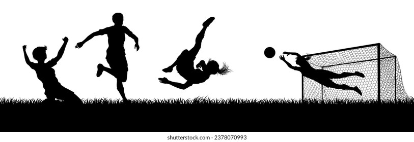 Women players footballers in silhouette scene playing a soccer or football match on a pitch - Powered by Shutterstock