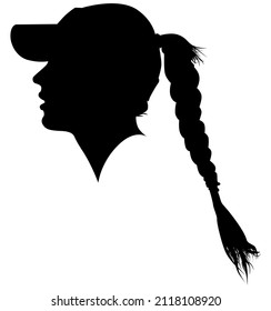 Women Profile Picture With Long Hair And Tennis Head Sun Protection Visor