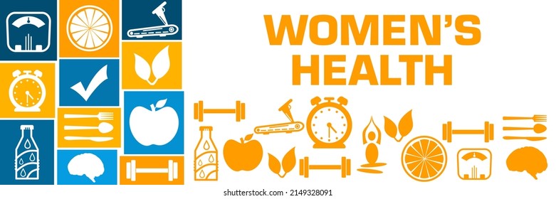 Womens Health Concept Image With Text And Health Related Symbols.