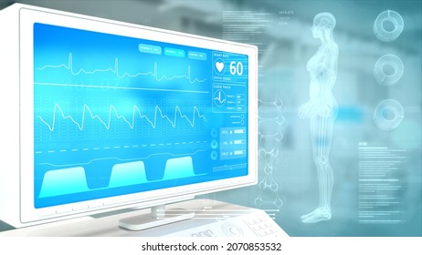 Womens Health - Medical Therapy Composition With Overlays , Concept Industrial 3D Illustration