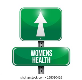 Womens Health Road Sign Illustration Design Over White