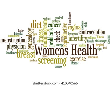 Womens Health, Word Cloud Concept On White Background. 