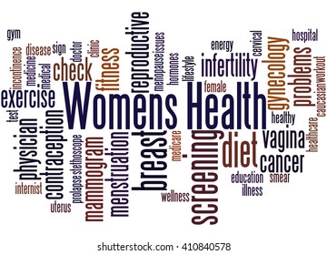 Womens Health, Word Cloud Concept On White Background. 