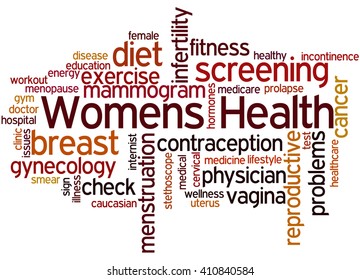 Womens Health, Word Cloud Concept On White Background.