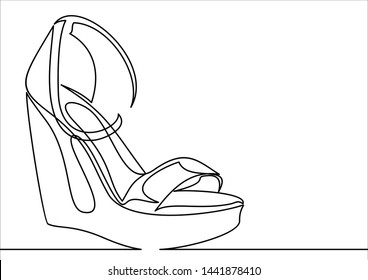 Womens Highheeled Shoes Line Iconcontinuous Line Stock Illustration ...