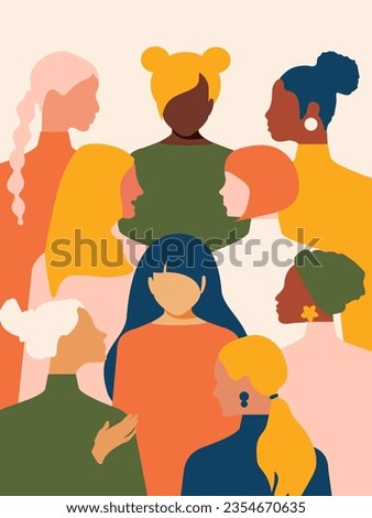 Women's History Month. Women of different ages, nationalities and religions come together. International Women's Day, Mother's Day.  Foto stock © 