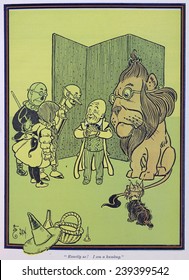 Wonderful Wizard of Oz characters, created by Frank Lyman Baum in 1900. Dorothy discovers the Wizard is a fraud.