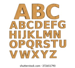 Wood 3d Letter Alphabet Stock Illustration 372651790 | Shutterstock