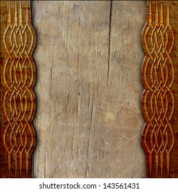 Wood Background With Celtic Pattern