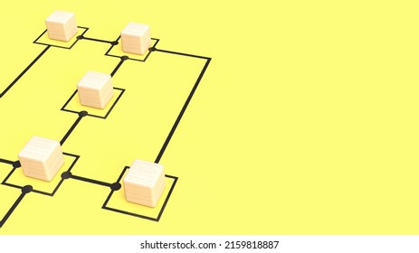 wood cubes on chart yellow background for business concept 3d rendering  - Shutterstock ID 2159818887