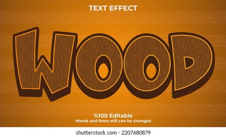 Wood Editable 3D Text Effect