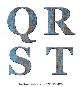 Wood Letter Q R S T