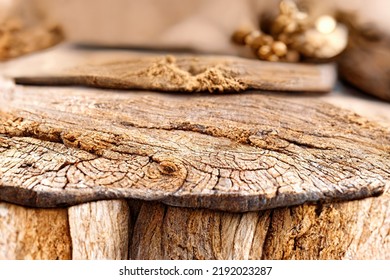 Wood Log, Close Up, Product Display, 3d Render, 3d Illustration