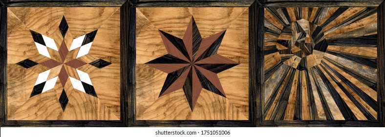 Wood Marquetry Floor Parquet Decorative 