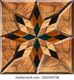 Wood Marquetry Wall Parquet Decorative