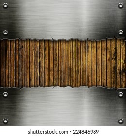 Wood pattern and metal background