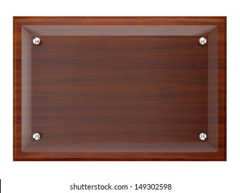 Wood Plaque With Glass Plate