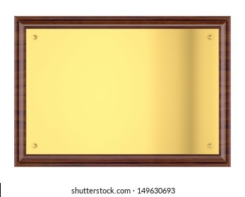 Wood Plaque With Gold Plate