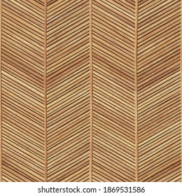 Wood Seamless Texture With Chevron Pattern, Diagonal Stripes, 3d Illustration