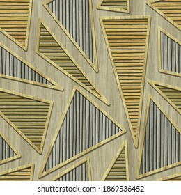 Wood Seamless Texture With Triangle Pattern, Mosaic Texture, Stripes Background, 3d Illustration	