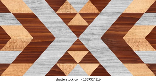 Wood Texture. Seamless Colorful Wooden Background With Geometric Pattern. 