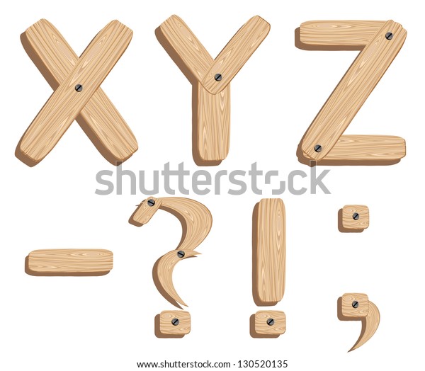 Wooden Alphabet Raster Version Vector Available Stock Illustration ...