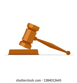 wooden auction gavel. Clipart image isolated on white background