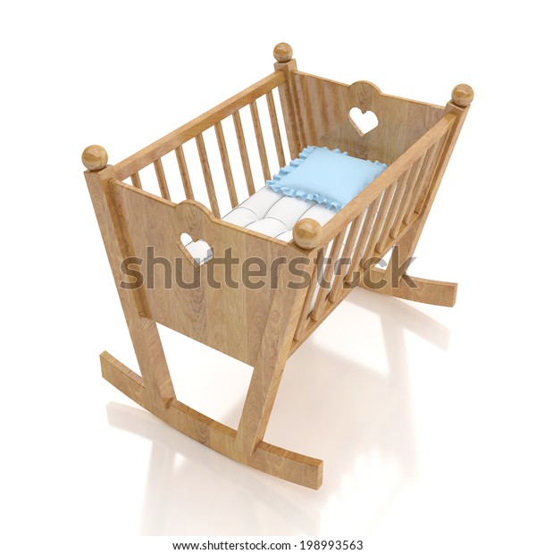 wooden baby cradle